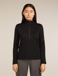 Women’s Merino 360 Realfleece™ Elemental Long Sleeve Half Zip Top Black - 1