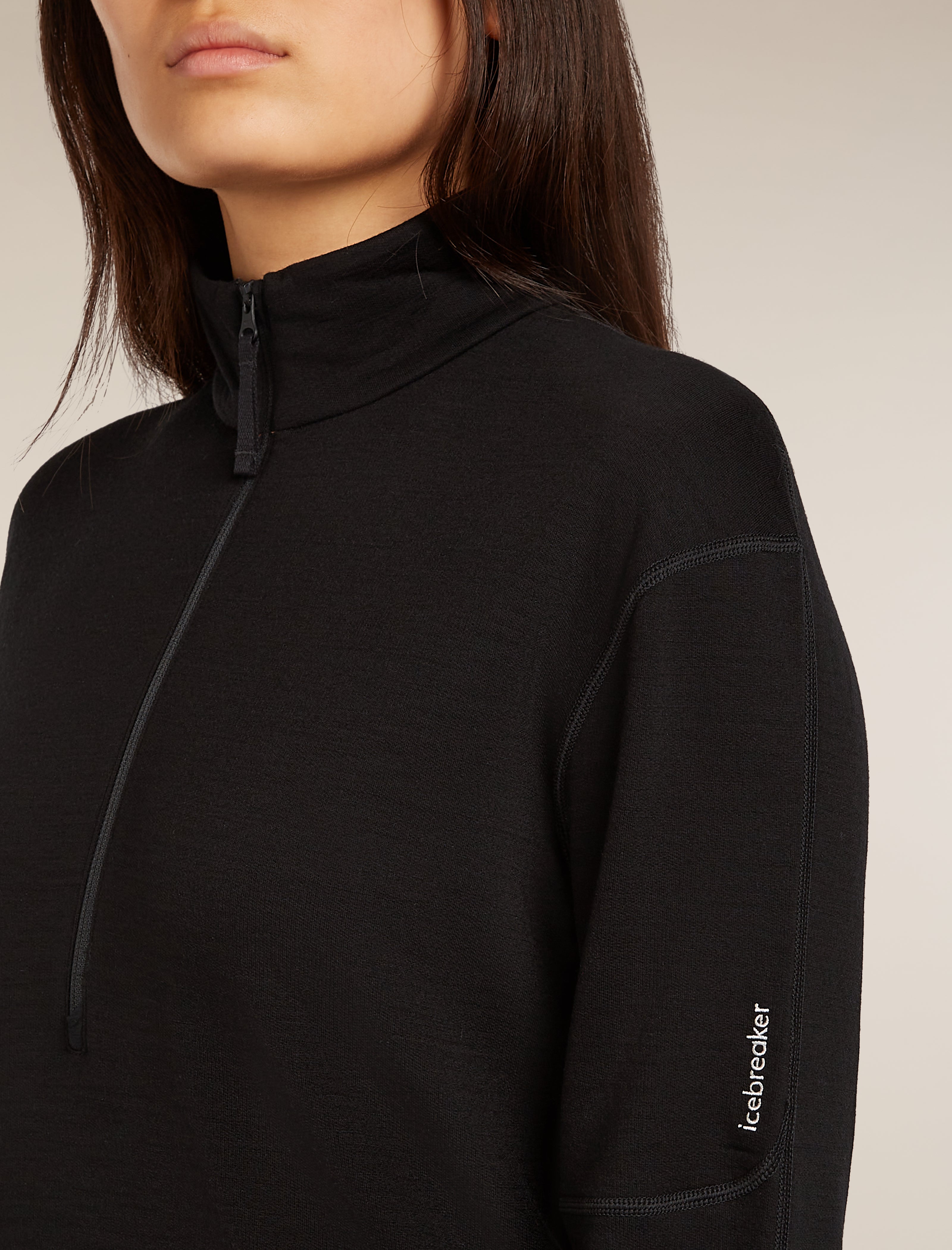 icebreaker　360フリースジャケット　S　ブラック　メリノウール Women's Merino 360 Realfleece™ Elemental Long Sleeve Half Zip