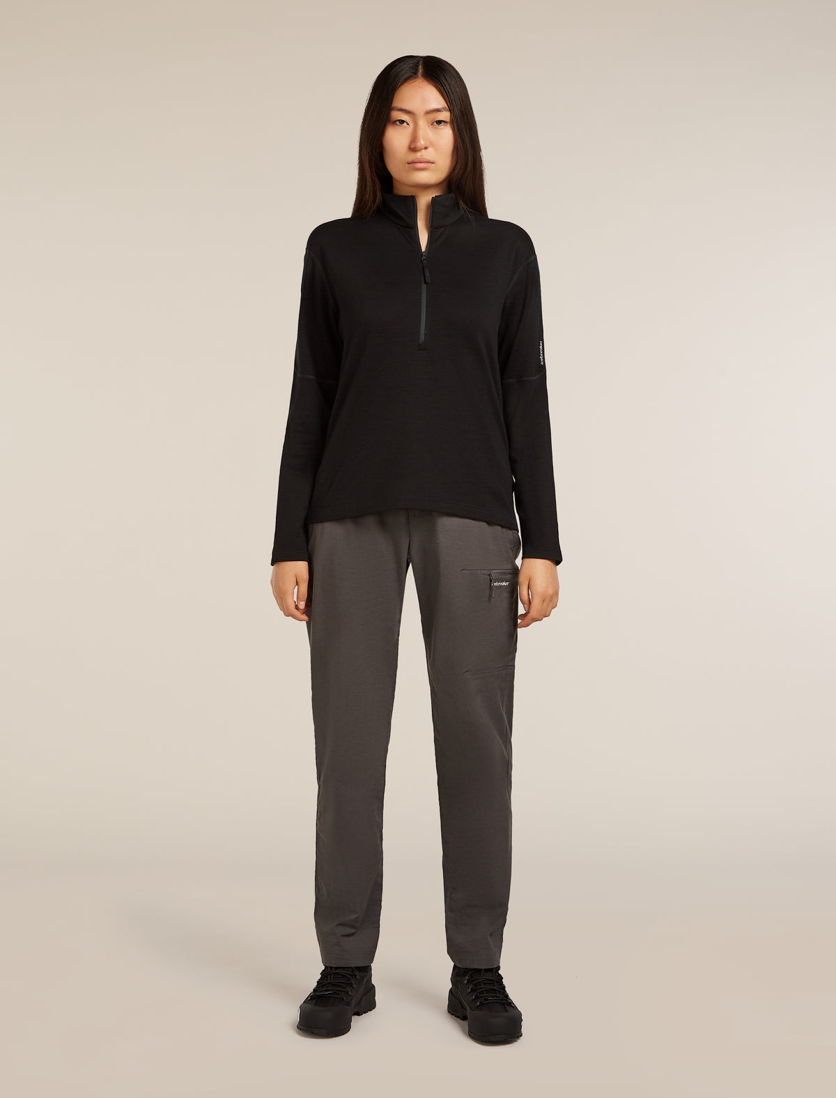 Women’s Merino 360 Realfleece™ Elemental Long Sleeve Half Zip Top Black - 3