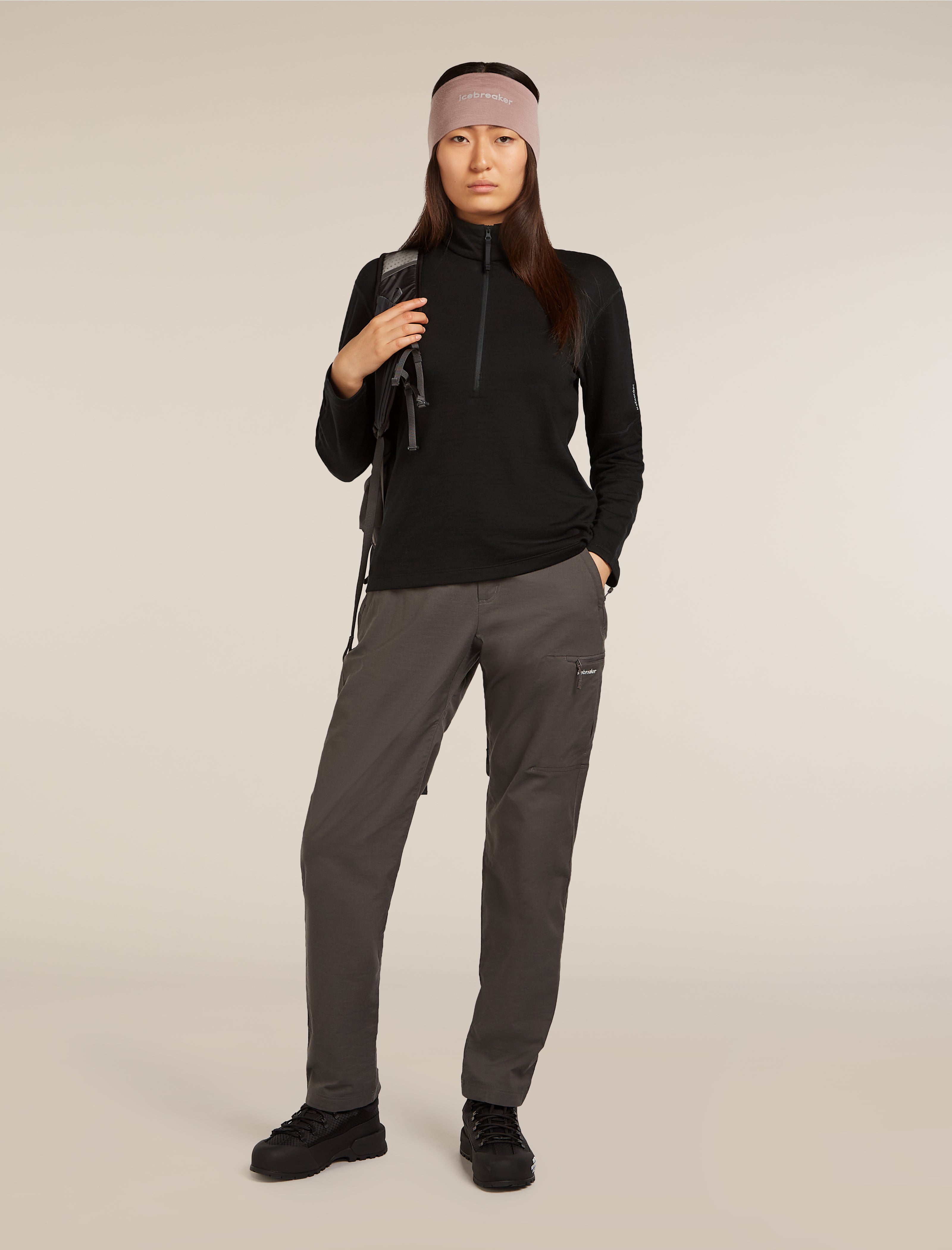 icebreaker　360フリースジャケット　S　ブラック　メリノウール Women's Merino 360 Realfleece™ Elemental Long Sleeve Half Zip