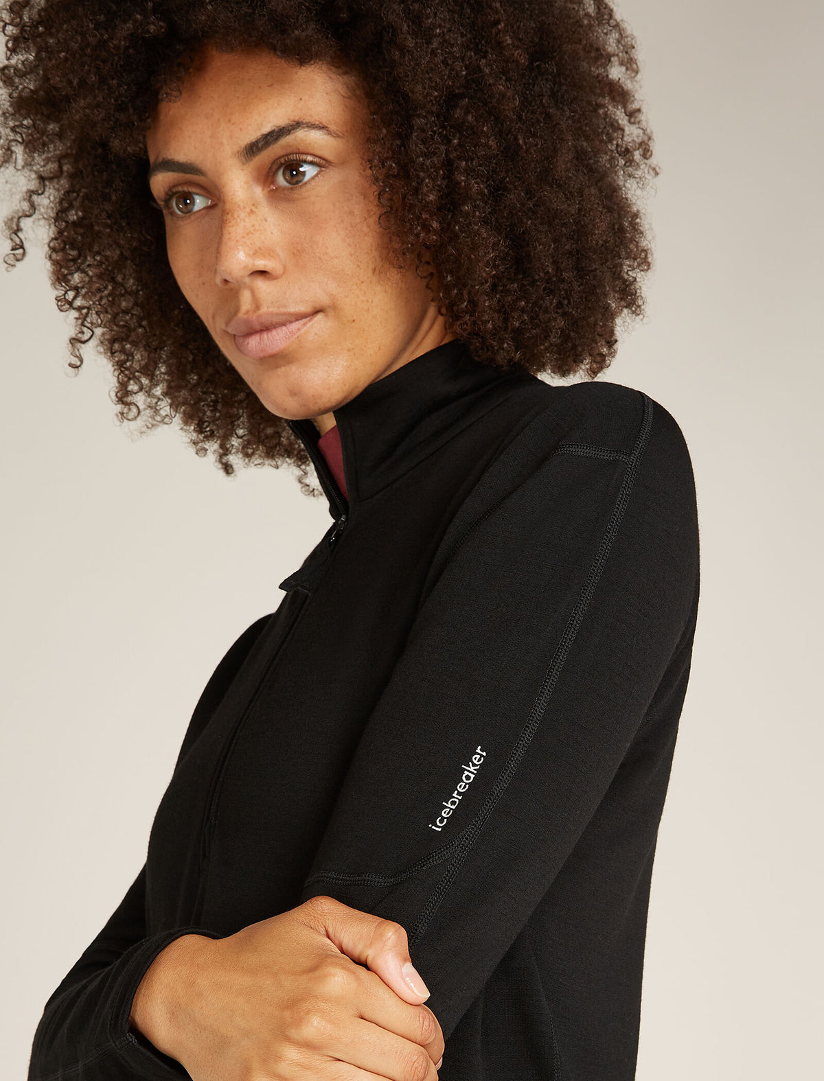 Women’s Merino 360 Realfleece™ Elemental Long Sleeve Half Zip Top Black - 6
