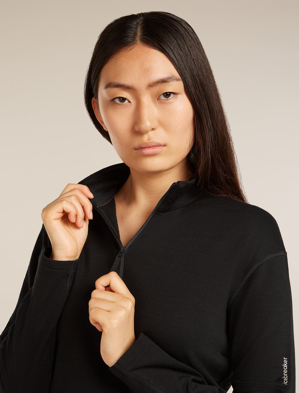 Women’s Merino 360 Realfleece™ Elemental Long Sleeve Half Zip Top Black - 8