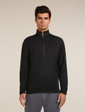 Men’s Merino 360 Realfleece™ Elemental Long Sleeve Half Zip Top Black - 1