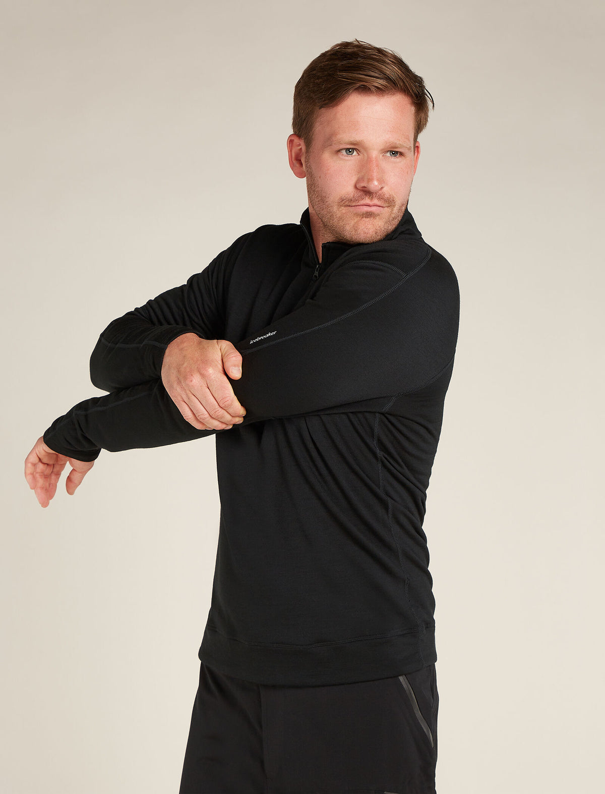 Men’s Merino 360 Realfleece™ Elemental Long Sleeve Half Zip Top Black - 6
