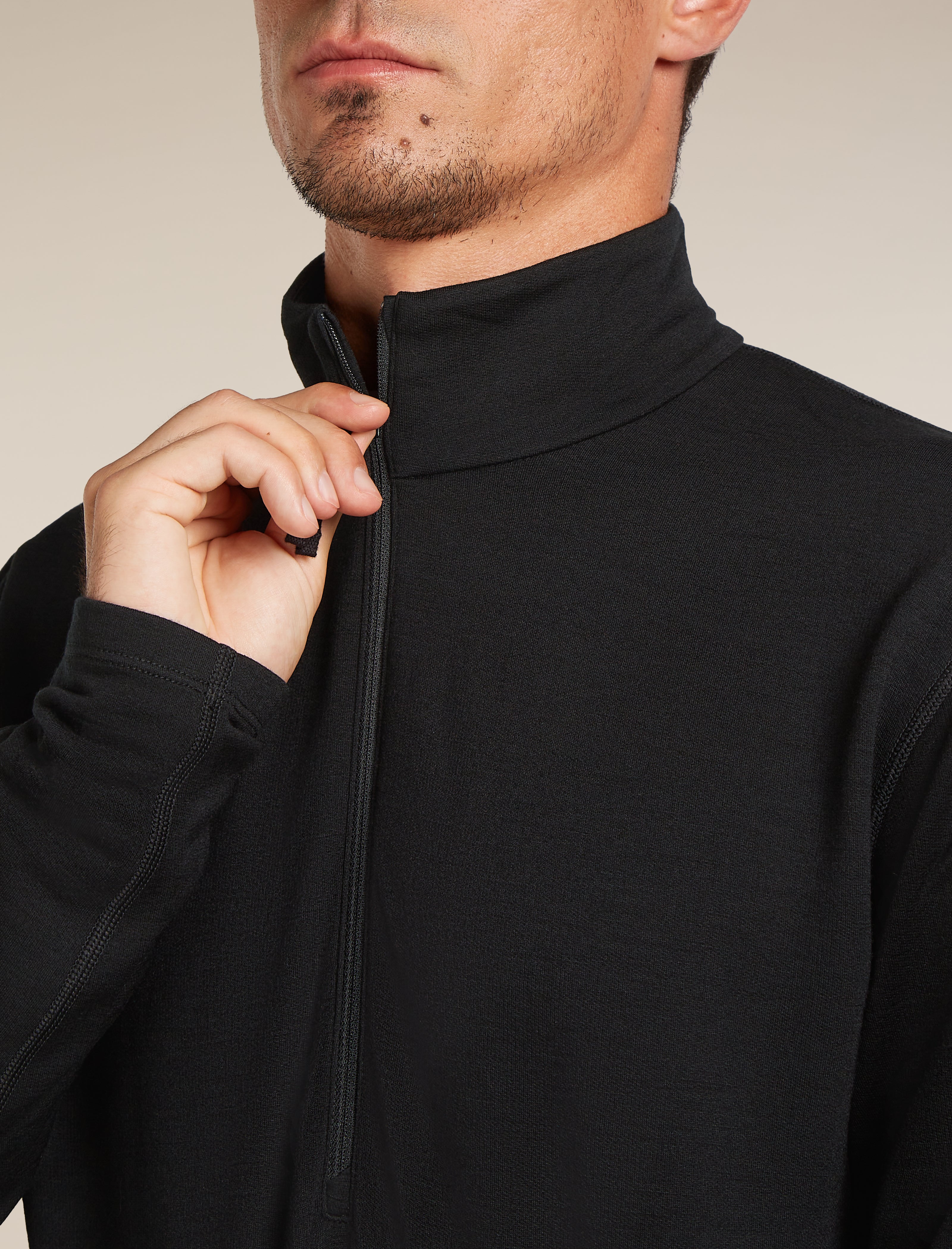 icebreaker　360フリースジャケット　S　ブラック　メリノウール Men's Merino 360 Realfleece™ Elemental Long Sleeve Half Zip Jacket