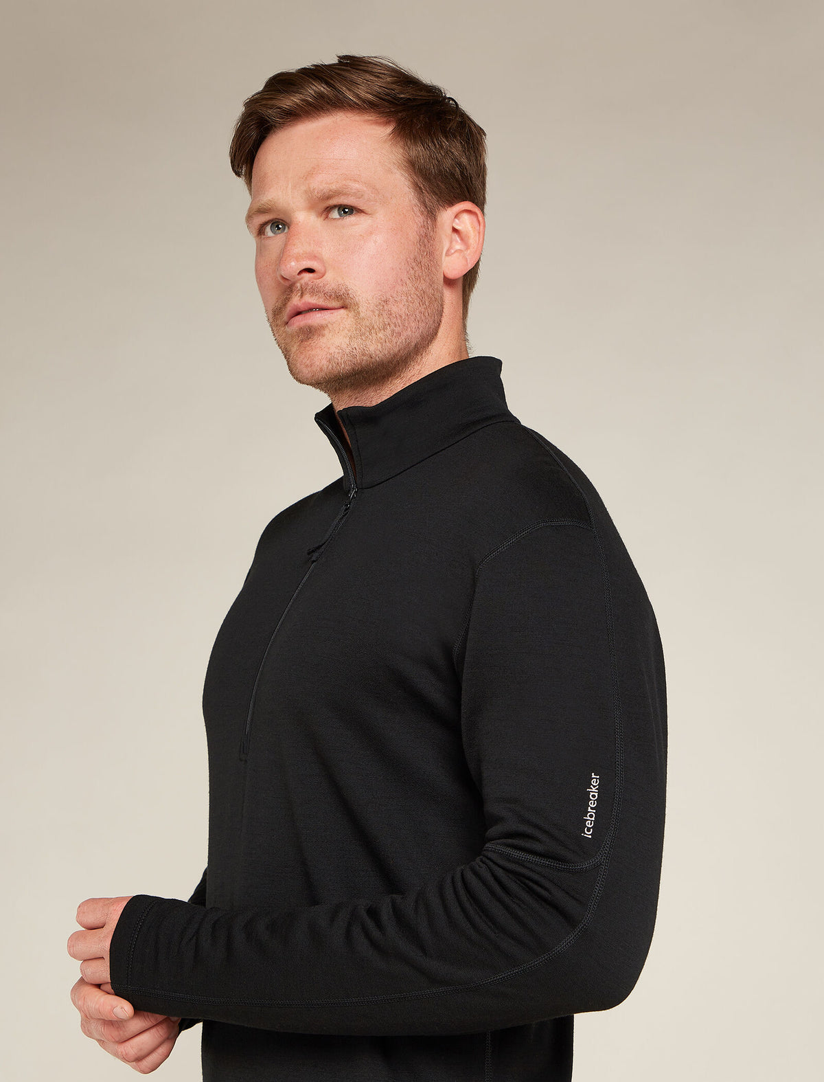 Men’s Merino 360 Realfleece™ Elemental Long Sleeve Half Zip Top Black - 9