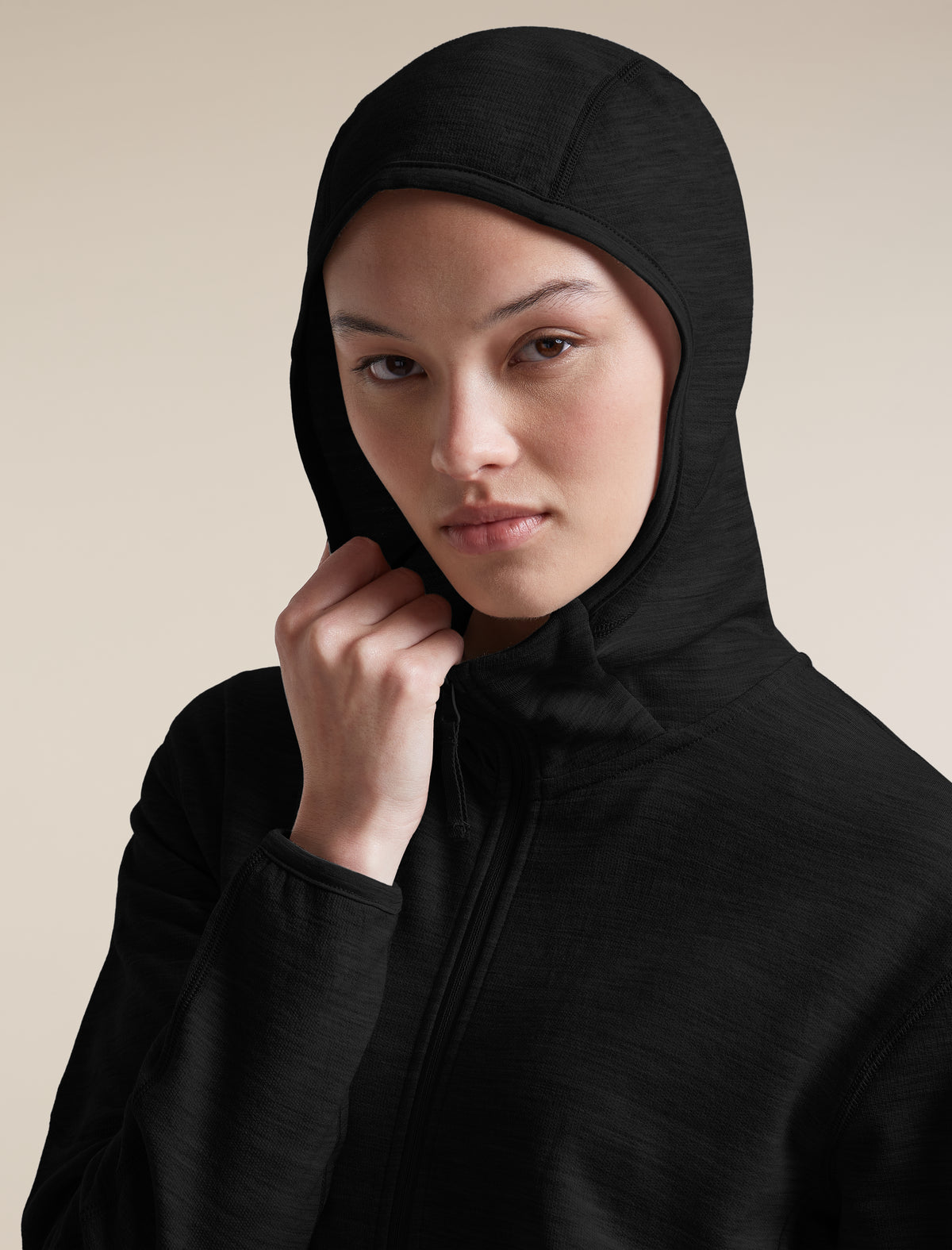 icebreaker-apac Women's Merino 360 RealFleece™ Elemental Long Sleeve Zip Hoodie Black Women - 10