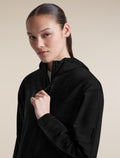 icebreaker-apac Women's Merino 360 RealFleece™ Elemental Long Sleeve Zip Hoodie Black Women - 12