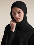 icebreaker-apac Women's Merino 360 RealFleece™ Elemental Long Sleeve Zip Hoodie Black Women - 6