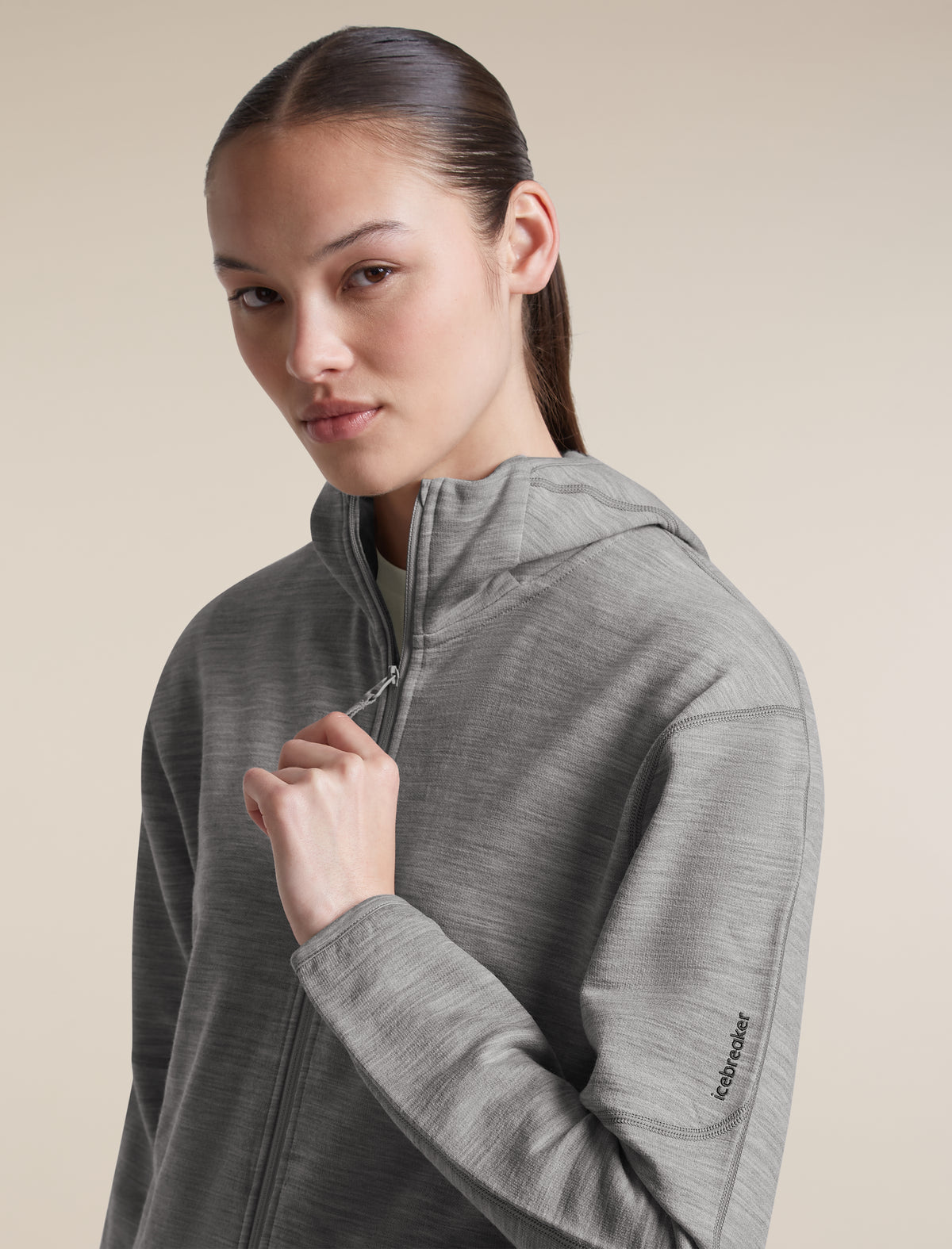 Women's Merino 360 RealFleece™  Elemental Long Sleeve Zip Hoodie Metro Heather - 6