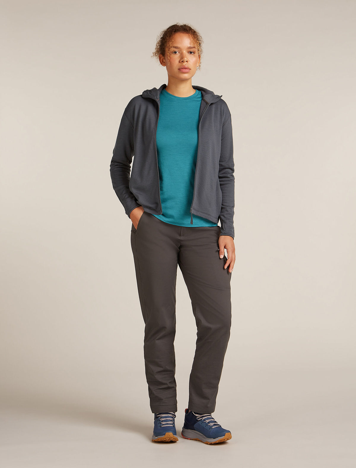 Women’s Merino 360 Realfleece™ Elemental Long Sleeve Zip Hoodie Obsidian - 3