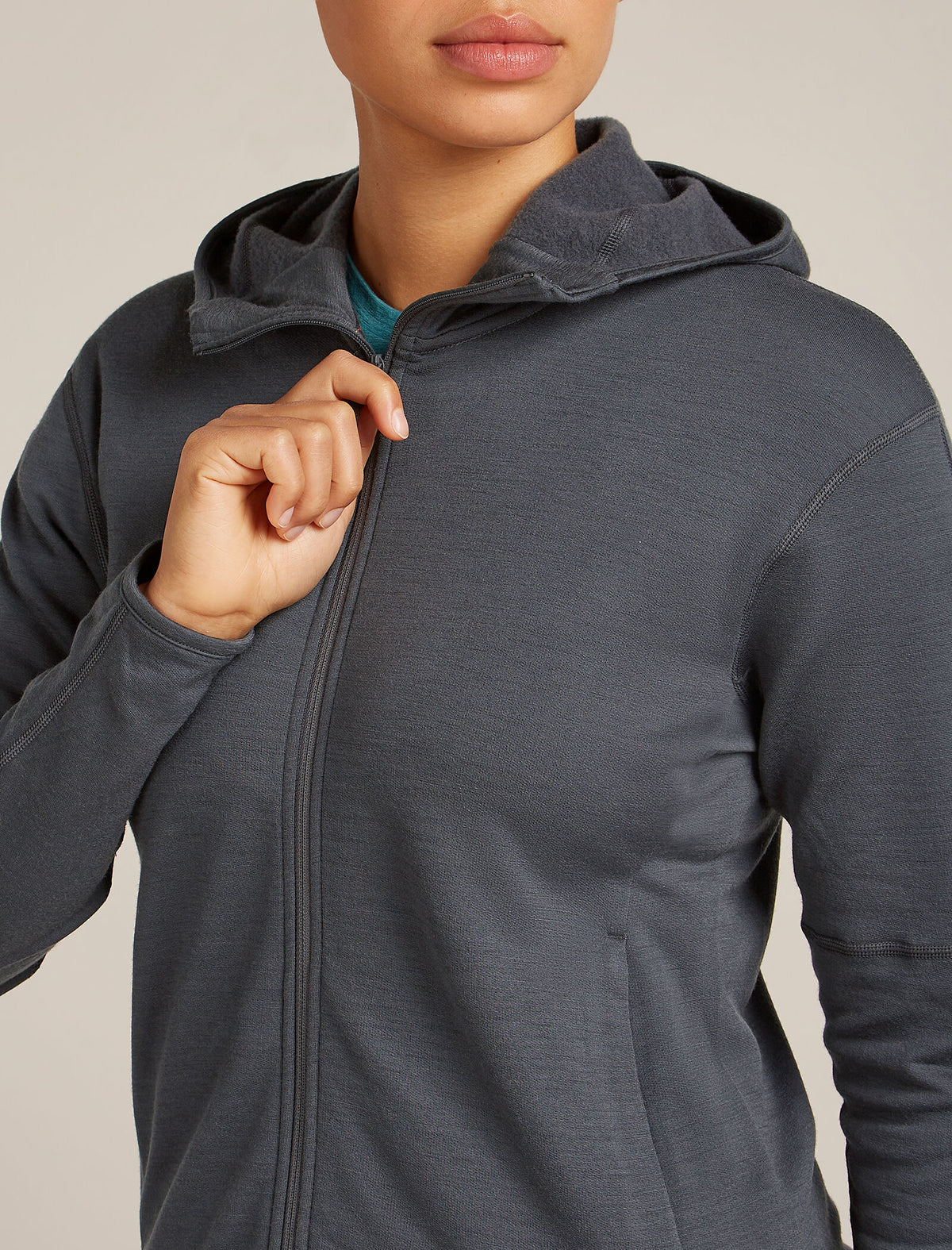 Women’s Merino 360 Realfleece™ Elemental Long Sleeve Zip Hoodie Obsidian - 6
