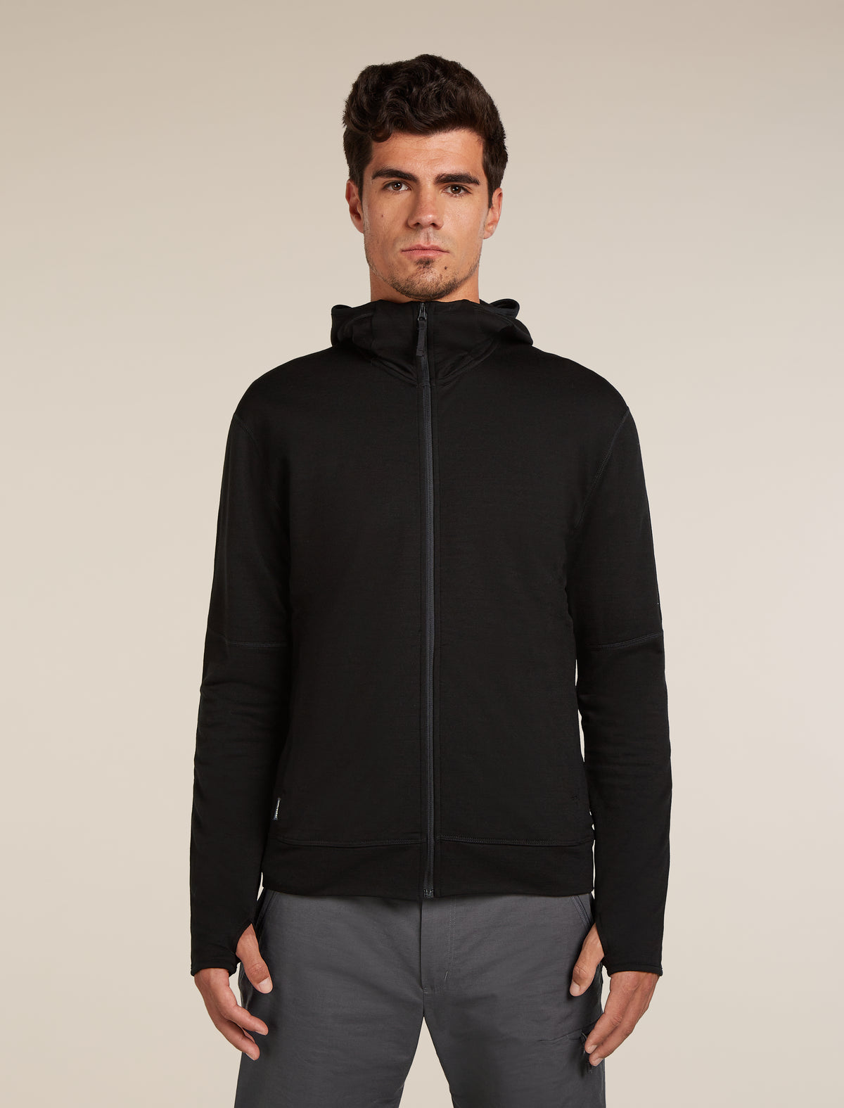 Men’s Merino 360 Realfleece™ Elemental Long Sleeve Zip Hoodie Black - 1