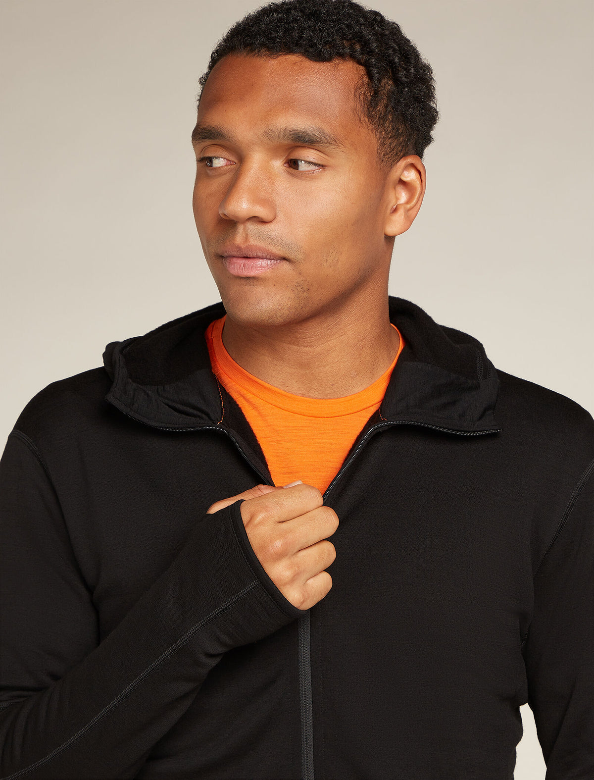 Men’s Merino 360 Realfleece™ Elemental Long Sleeve Zip Hoodie Black - 7