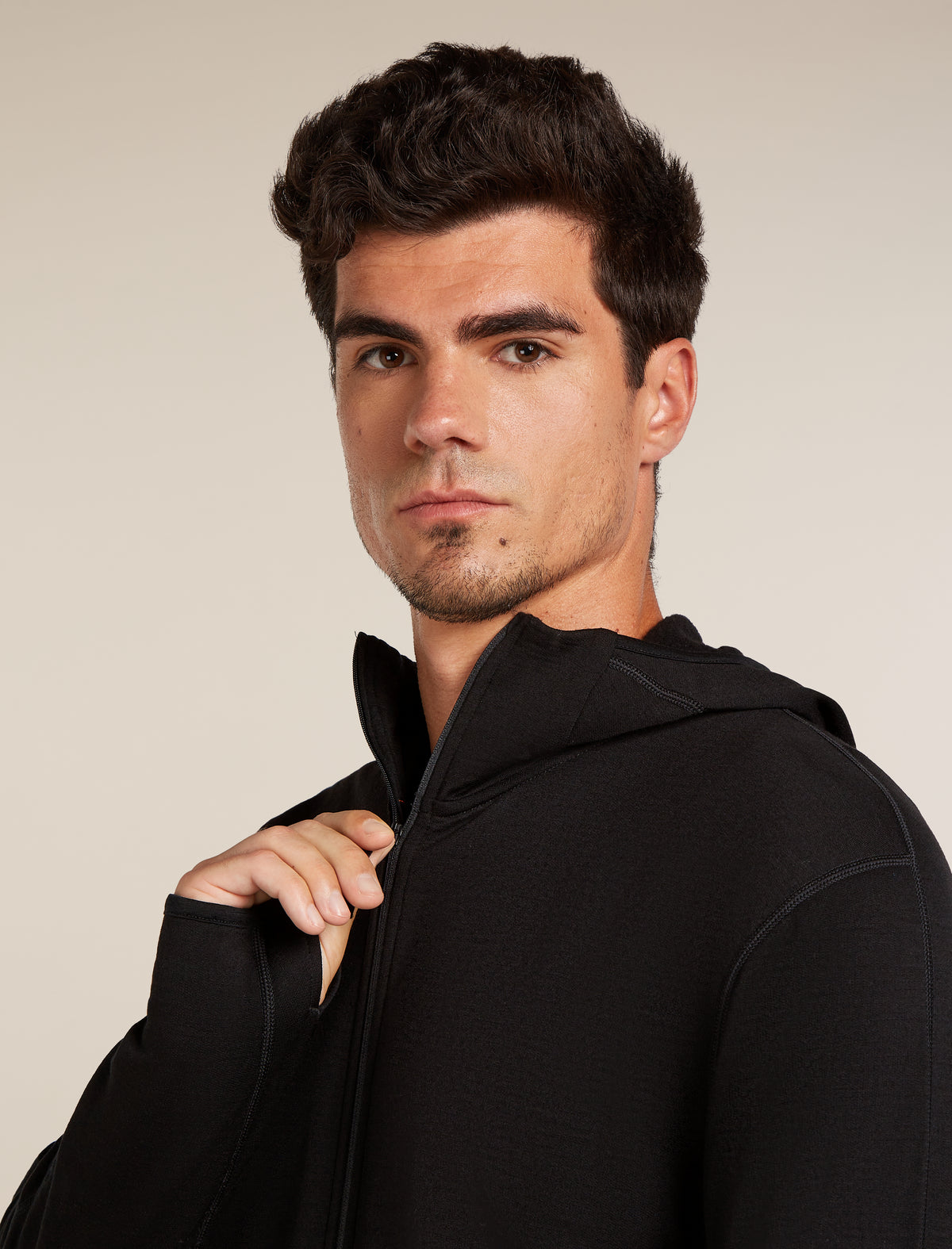 Men’s Merino 360 Realfleece™ Elemental Long Sleeve Zip Hoodie Black - 8