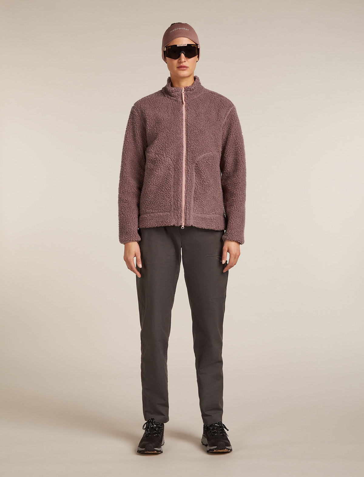 Women’s Merino Blend 960 RealFleece™ High Pile Long Sleeve Zip Jacket Summit Dk Hthr/Blush - 4