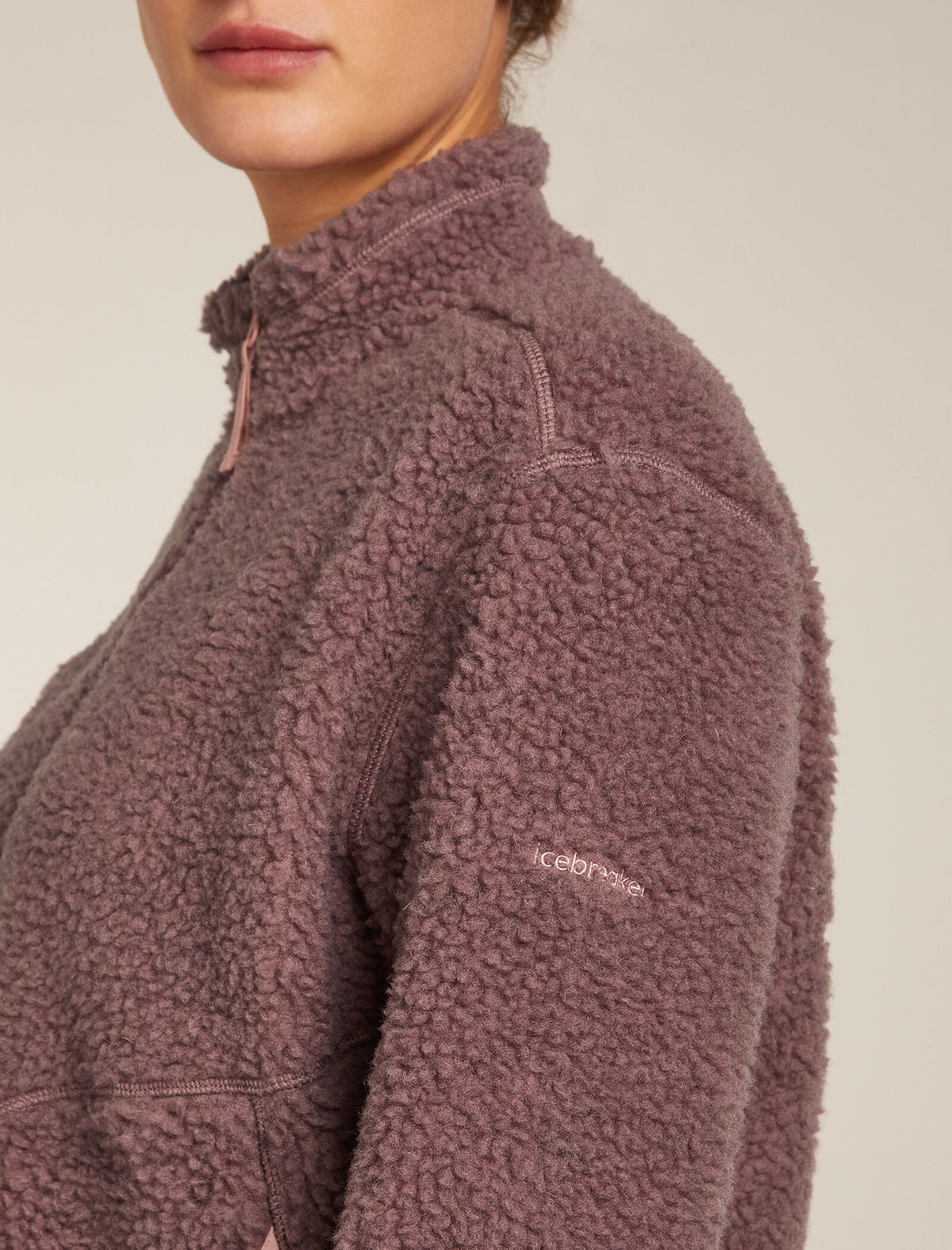Women’s Merino Blend 960 RealFleece™ High Pile Long Sleeve Zip Jacket Summit Dk Hthr/Blush - 5
