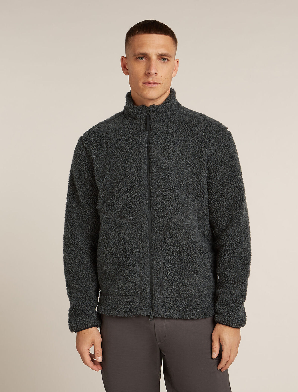Men’s Merino Blend 960 RealFleece™ High Pile Long Sleeve Zip Jacket Jet Heather/Black - 1