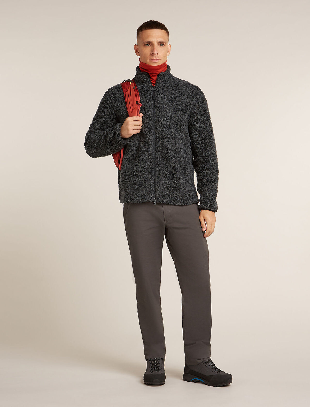 Men’s Merino Blend 960 RealFleece™ High Pile Long Sleeve Zip Jacket Jet Heather/Black - 4