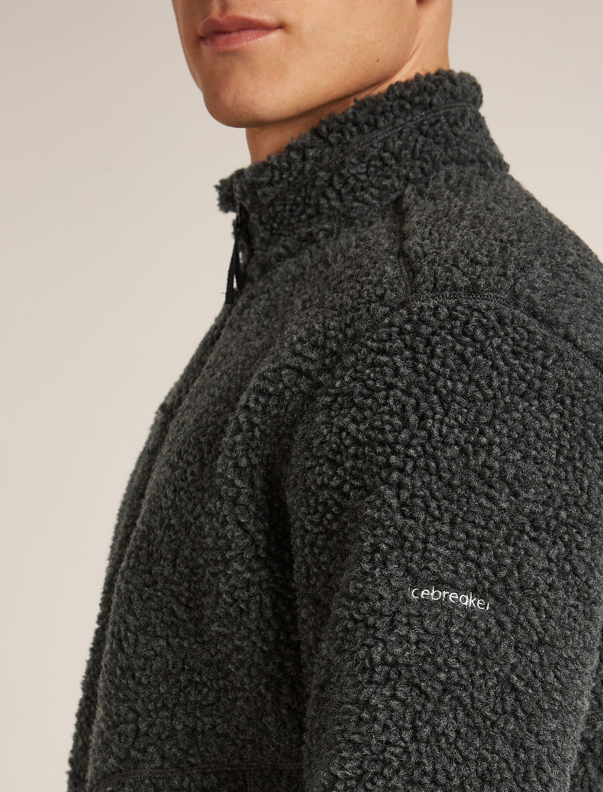 Men’s Merino Blend 960 RealFleece™ High Pile Long Sleeve Zip Jacket Jet Heather/Black - 5