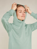 Women’s Merino Blend 200 Crush Long Sleeve Dress Moss - 2