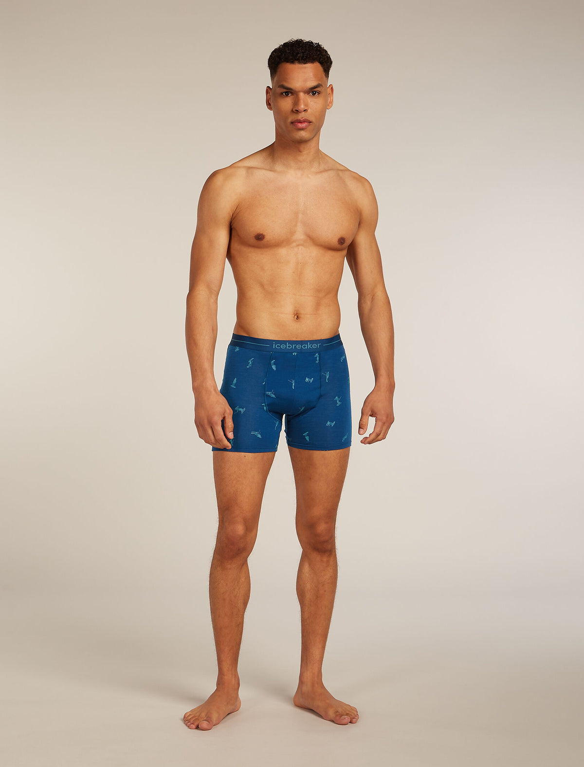 Men’s Merino 150 Anatomica Boxers Ski Day Atlantis/Topaz - 3