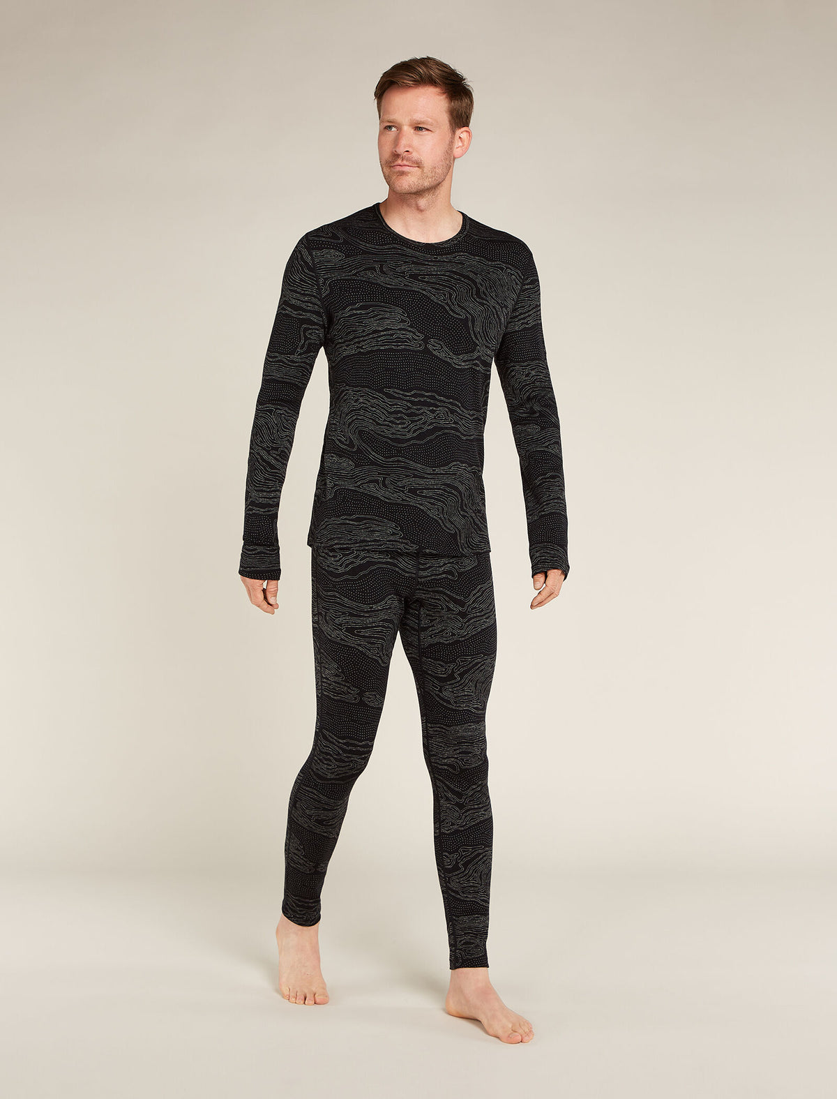 Men’s Merino 260 Vertex Long Sleeve Crew Thermal Top Snow Guide Black/Galaxy - 3