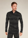 Men’s Merino 260 Vertex Long Sleeve Half Zip Thermal Top Snow Guide Black/Galaxy - 1