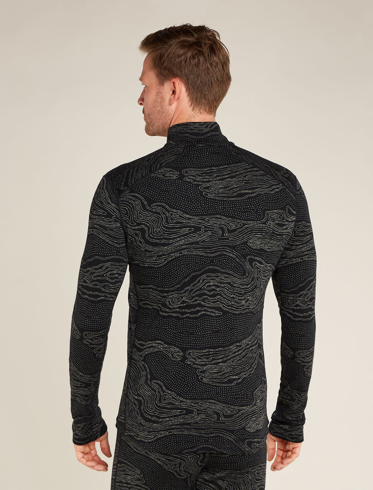 Men’s Merino 260 Vertex Long Sleeve Half Zip Thermal Top Snow Guide Black/Galaxy - 2