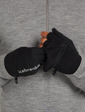 Unisex Merino 200 Convertible Mittens Black - 7