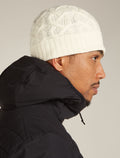 Unisex Merino Cable Knit Beanie Undyed - 3