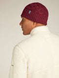 Unisex Merino Cable Knit Beanie Port - 3
