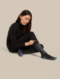 Women’s Merino Ski+ Light Over The Calf Socks Black/Dawn - 2