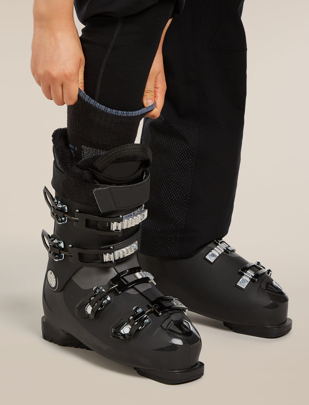 Women’s Merino Ski+ Light Over The Calf Socks Black/Dawn - 3