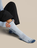 Women's Merino Blend Ski+ Light Over The Calf Socks Zinc Blue/Dawn/Snow - 5