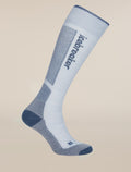 Women's Merino Blend Ski+ Light Over The Calf Socks Zinc Blue/Dawn/Snow - 3