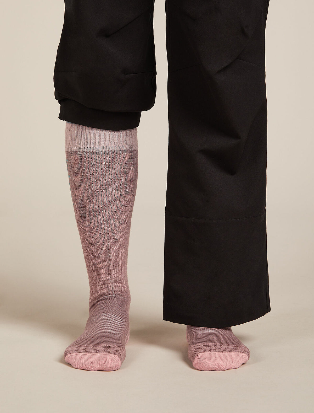 Merino Ski+ Light Over The Calf Socks Mountain Contour Summit/Blush/Hydro - 3