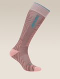 Merino Ski+ Light Over The Calf Socks Mountain Contour Summit/Blush/Hydro - 4