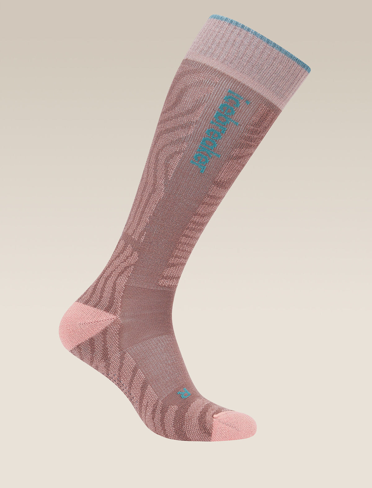 Merino Ski+ Light Over The Calf Socks Mountain Contour Summit/Blush/Hydro - 4