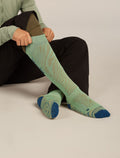Merino Blend Ski+ Medium Over The Calf Mountain Contour Socks Seaglass/Atlantis - 2