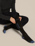 Women’s Merino Ski+ Ultralight Over The Calf Socks Black/Dawn - 2