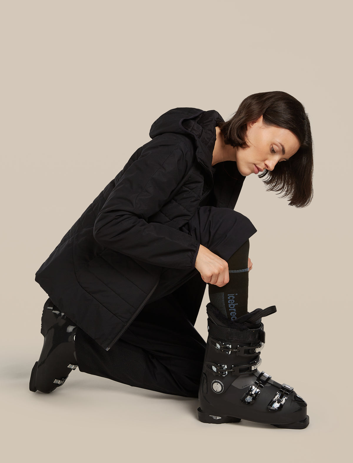 Women’s Merino Ski+ Ultralight Over The Calf Socks Black/Dawn - 3