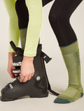 Women’s Merino Ski+ Medium Over The Calf Socks Olive/Obsidian - 1