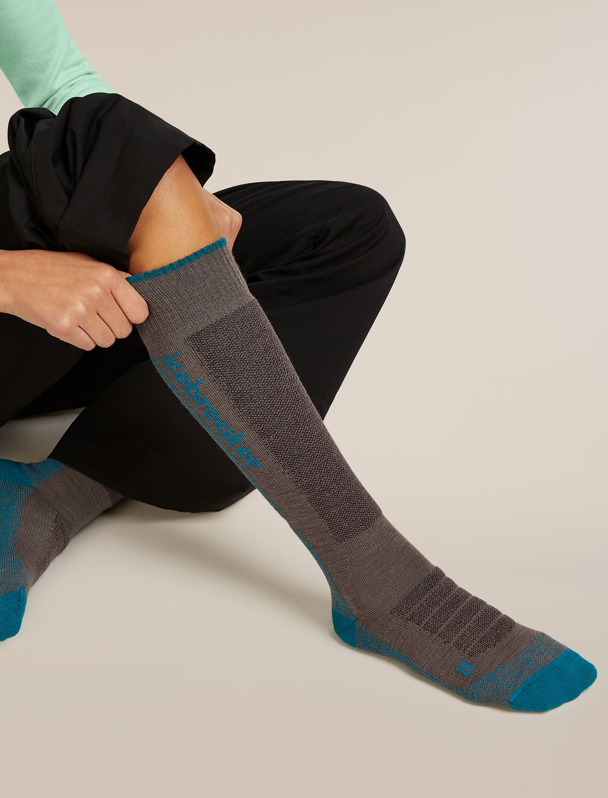 Women’s Merino Blend Ski+ Medium OTC Porcini/Tidal teal/Java - 2