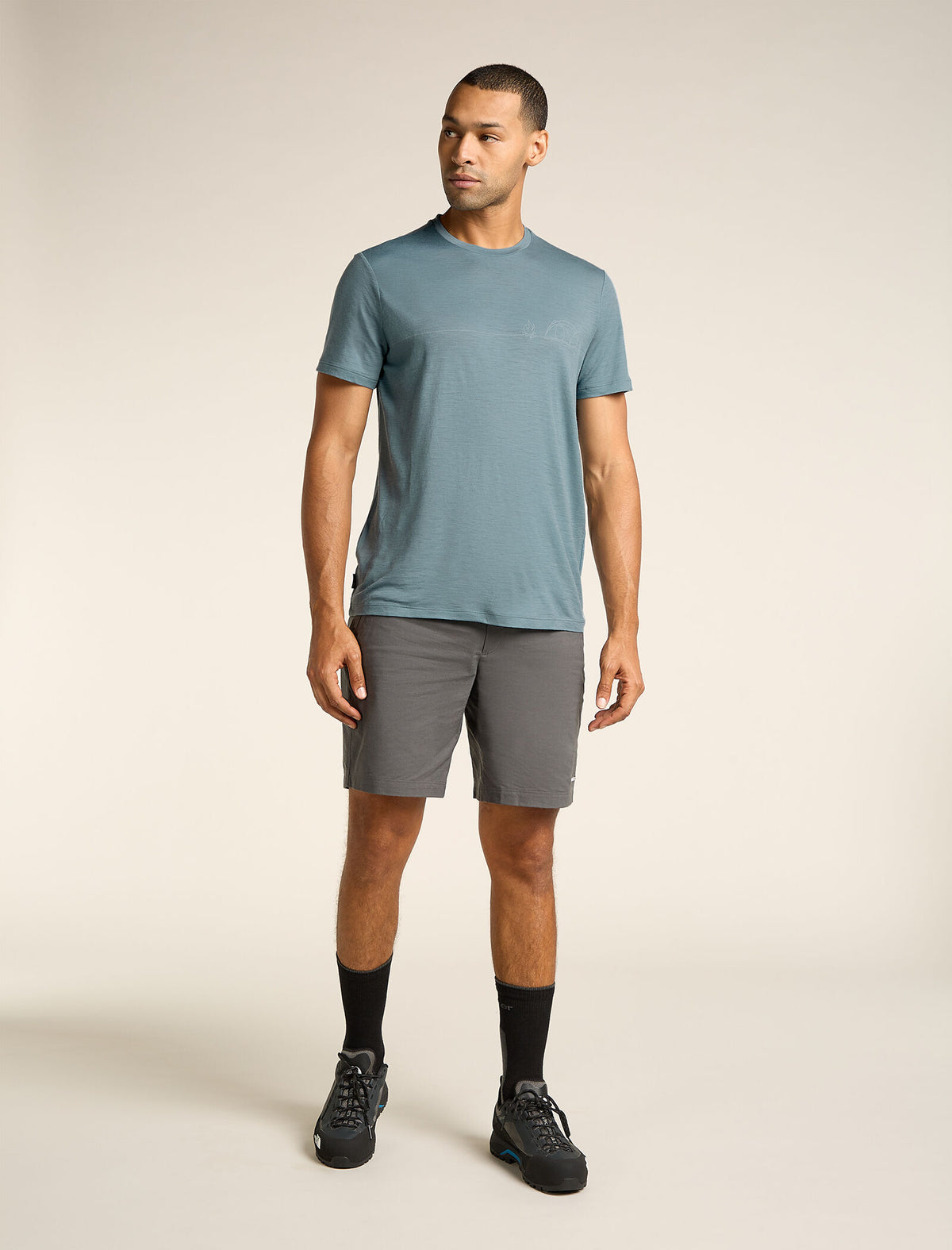 Men’s Merino 150 Tech Lite Short Sleeve T-Shirt Single Line Camp Blue ash - 3