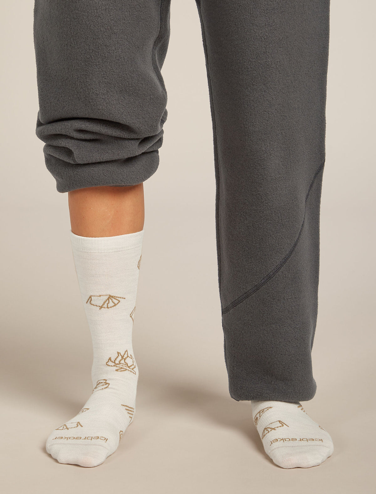 Women’s Merino Lifestyle Ultralight Crew Socks Camp Essential Ecru Hthr/Sand - 3
