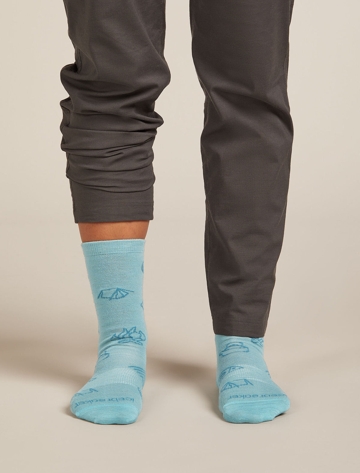 Women’s Merino Lifestyle Ultralight Crew Socks Camp Essential Hydro/Topaz - 3