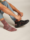 Men’s Merino Lifestyle Ultralight Crew Socks Camp Essentials Carob/plume - 1
