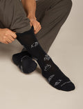 Men’s Merino Lifestyle Ultralight Crew Socks Camp Essentials Black/Alloy - 2