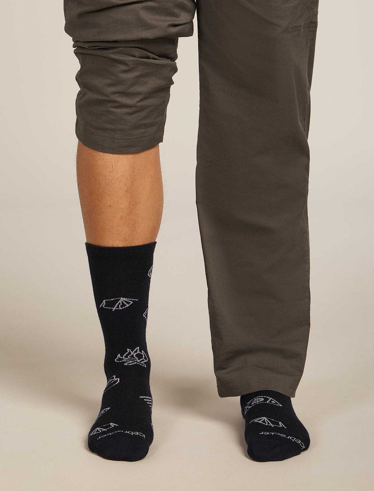 Men’s Merino Lifestyle Ultralight Crew Socks Camp Essentials Black/Alloy - 3